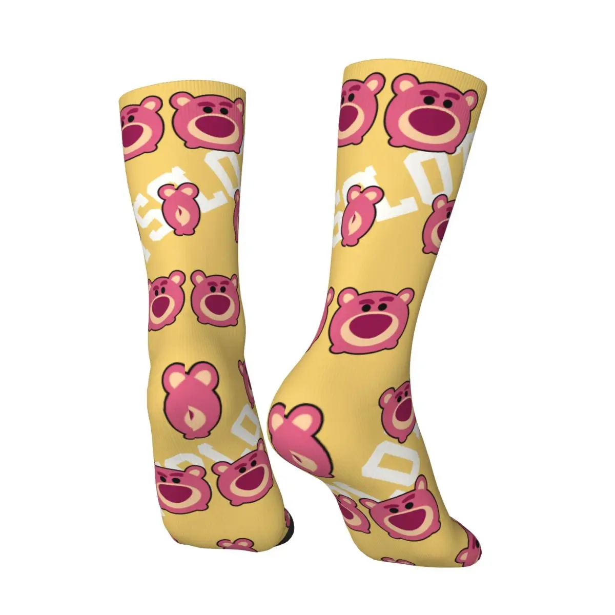 Vintage Strawberry Bear Men's compression Socks Unisex Disney Toy Story Lotso Street Style Seamless Printed Novelty Crew Sock