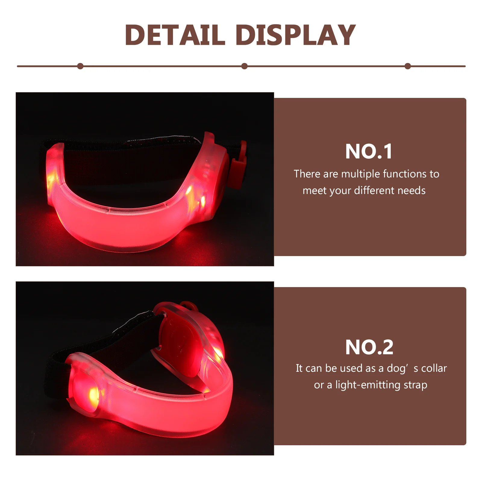 1Pcs Night Glow Signal LED Strap Multifunctional Pet Warning Band Dog Collar Flash Strap Rechargeable