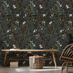 Custom 3D Murals Wallpaper Retro Floral Vintage flowers Wall Painting Living Room Bedroom TV black Background Home Decor Flower