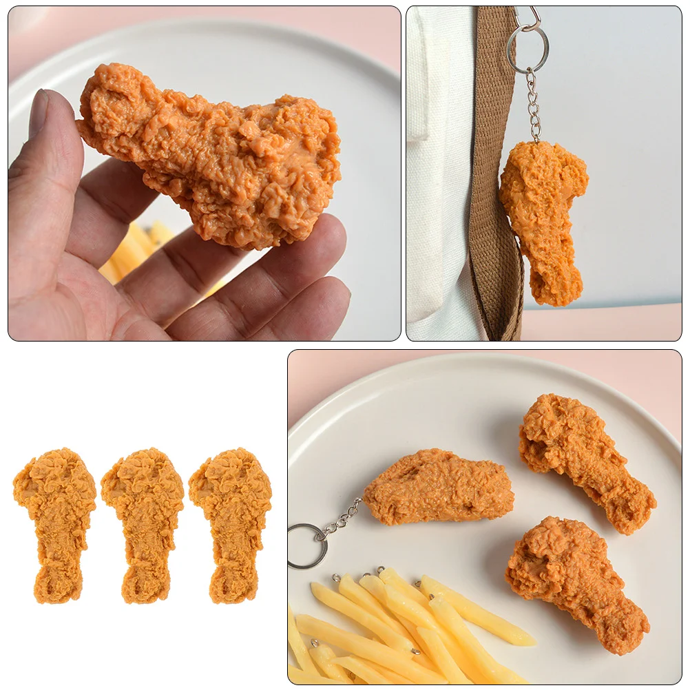 3 Pcs Chicken Drumsticks Simulation Fried Model Fake Props Home Decor Shop Window Decorations Child