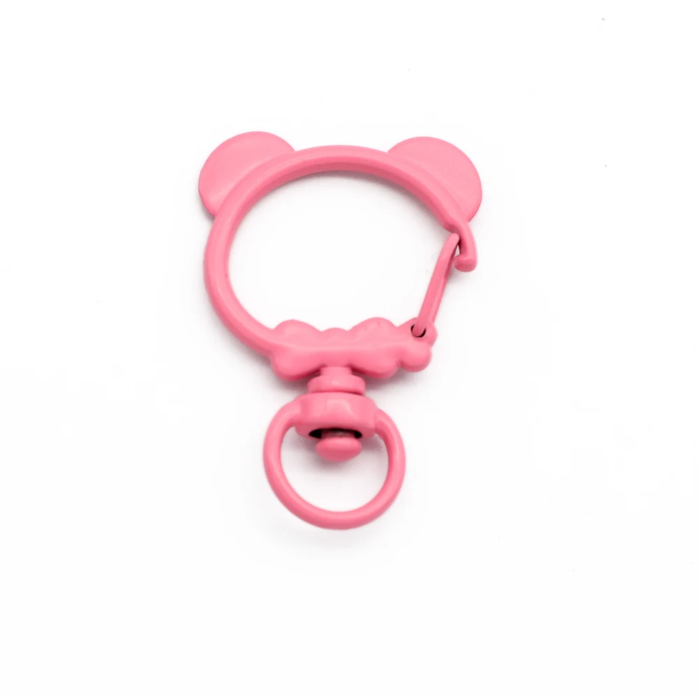 5 Pieces Bear Shaped Keychain Clips Lobster Clasps Metal Spring Hooks with Swivel Rings DIY Backpack Charms Key Ring Accessories view 5