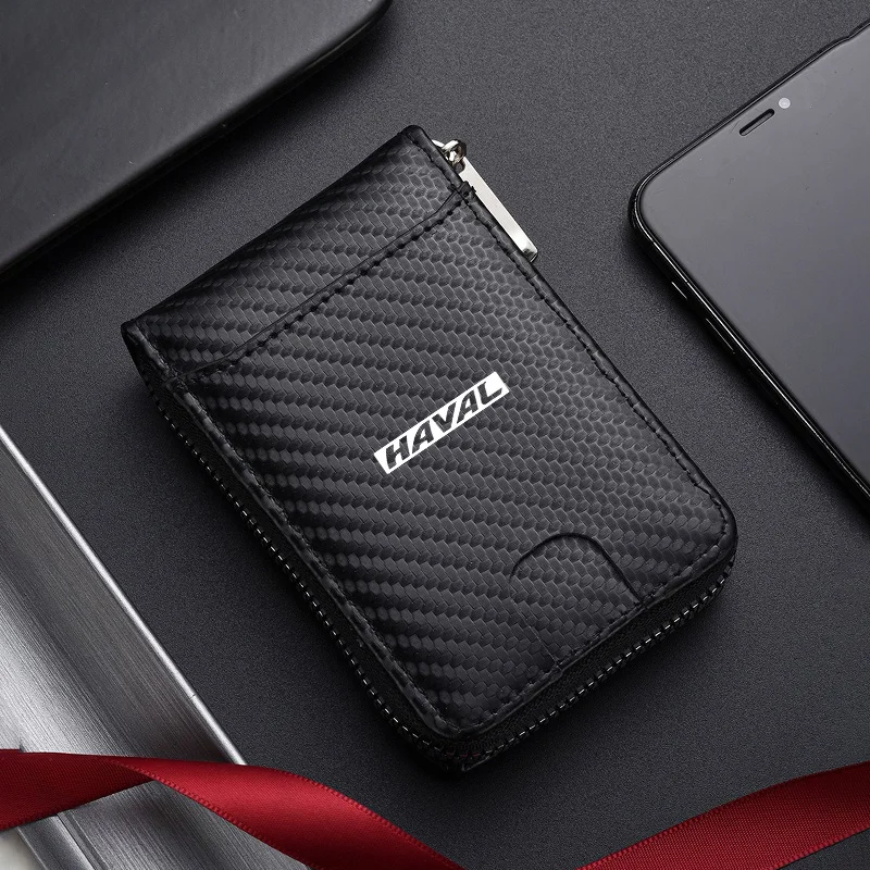 

Carbon Fiber Vintage Tower Buckle Wallet Bank Card Coin Purse For Haval Great Wall H6 F7 F7X H2 H9 H3 H5 H1 F5 F9 H4 Accessories