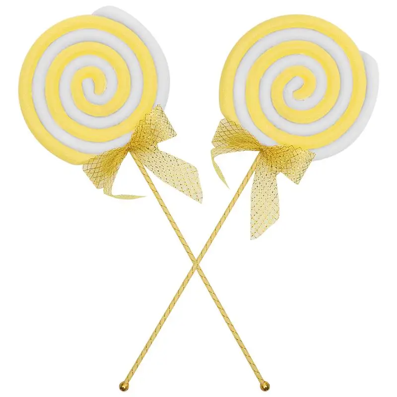 

2pcs Large Lollipop Decors Simulation Lollipop Props Party Festival Fake Food Adornments Carnival Swirl Lollipops Foam Props