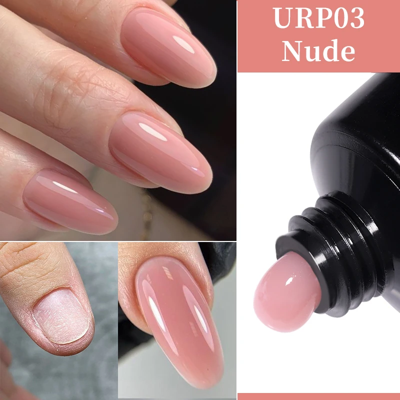 UR SUGAR-esmalte de uñas en Gel, 15ml, transparente, color rosa desnudo, forma de dedo, camuflaje, Gel duro, manicura acrílica