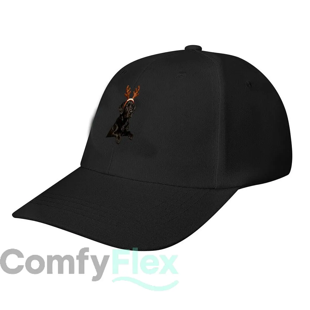 Pink Christmas Reindeer Black Labrador Dog Baseball Cap Baseball Cap Fashion Men Sunhat Women's Outdoor Sports Snapback Cap