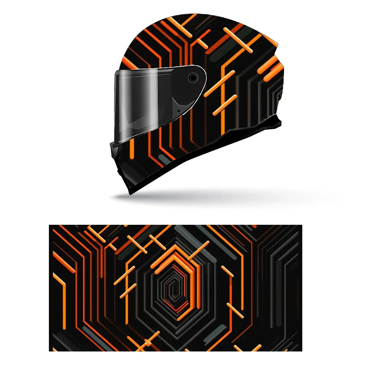 

Check Fabric Abstract Lines Full Helmet Wrap Sticker Motorcycle Helmet Racing Graphic Decal Vinyl Wrap Helmet Decorative Sticker