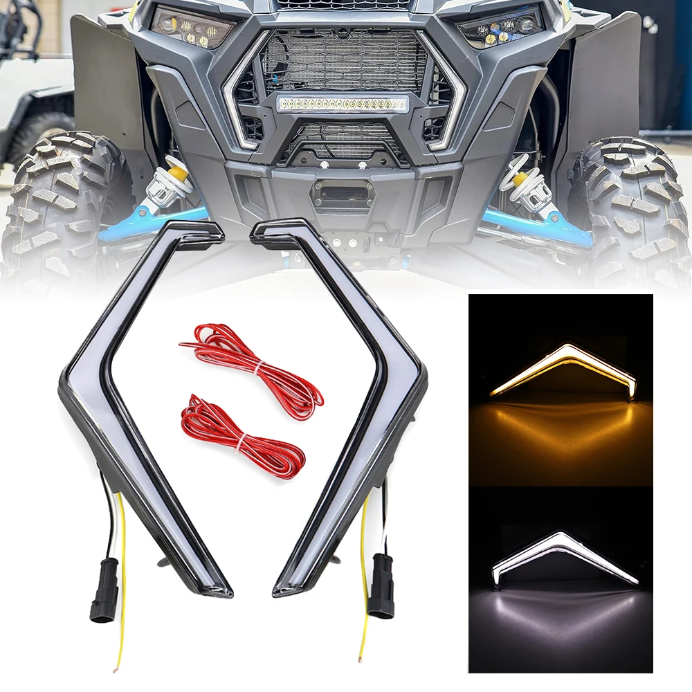 

Front LED Signature Lights Running Light Turn Signal Lights for Polaris RZR XP 1000 XP Turbo 2019-2023/RZR Trail S 2021-2025