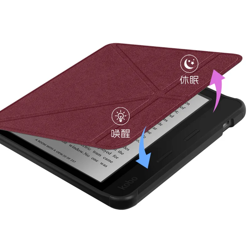 マルチ折りたたみスタンドケース kobo Libra Color 2024 Libra2 2021 スマートケース 7 インチ EReader 保護カバー オートウェイク/スリープ Funda