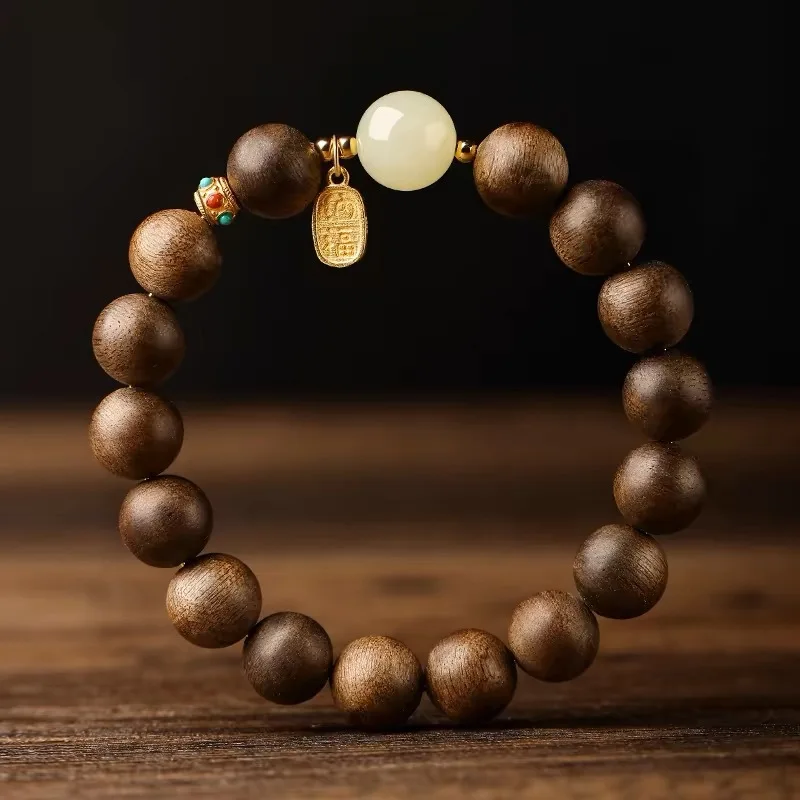 Hochwertiges malaysisches Adlerholz-Gebetsperlen-Armband, Unisex, Sternzeichen, Jahr, exquisites Festival-Geschenk, Kunsthandwerk