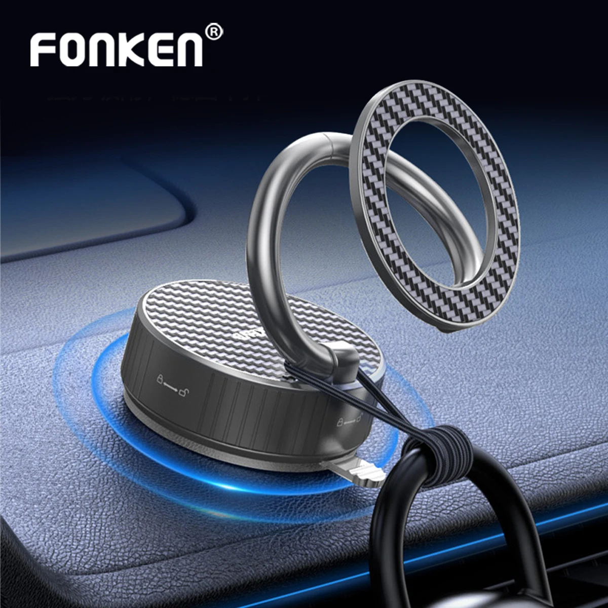 Vacuum Magnetic Phone Holder for Car Suction Cup Phone Mount for MagSafe 360 Rotatable Strong Magnet Rack for iPhone 17/16/15/14