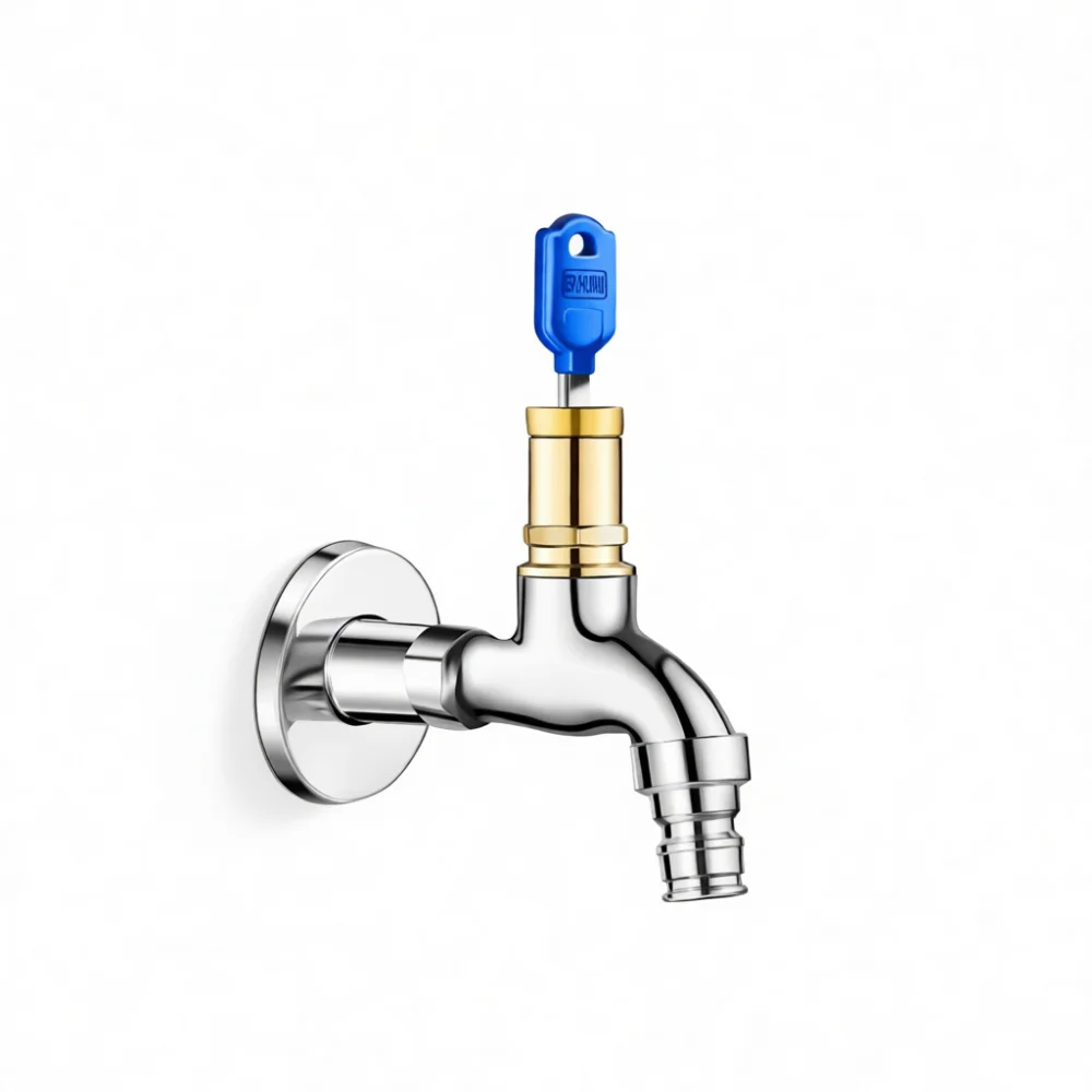 For JOMNW Anti Theft Water Tap Garden Faucet Lockable Valve Brass Laundry Machine Spigot Outdoor Utility Control Key