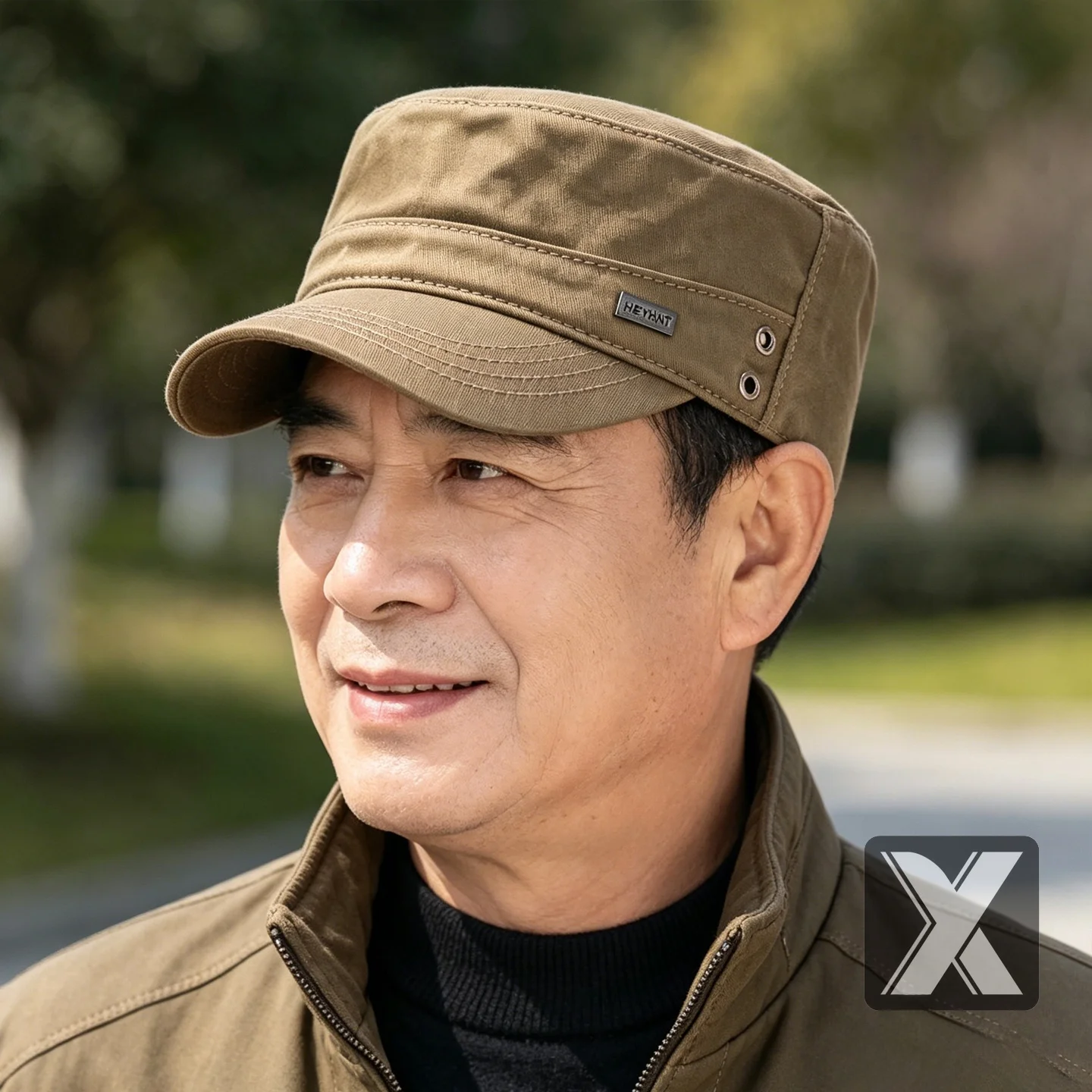 Fall Flat-Cap Style Duckbill Hat for Middle-Aged And Elderly Men Short Brim Adjustable Size Park Walking Dad Grandpa Father Cap