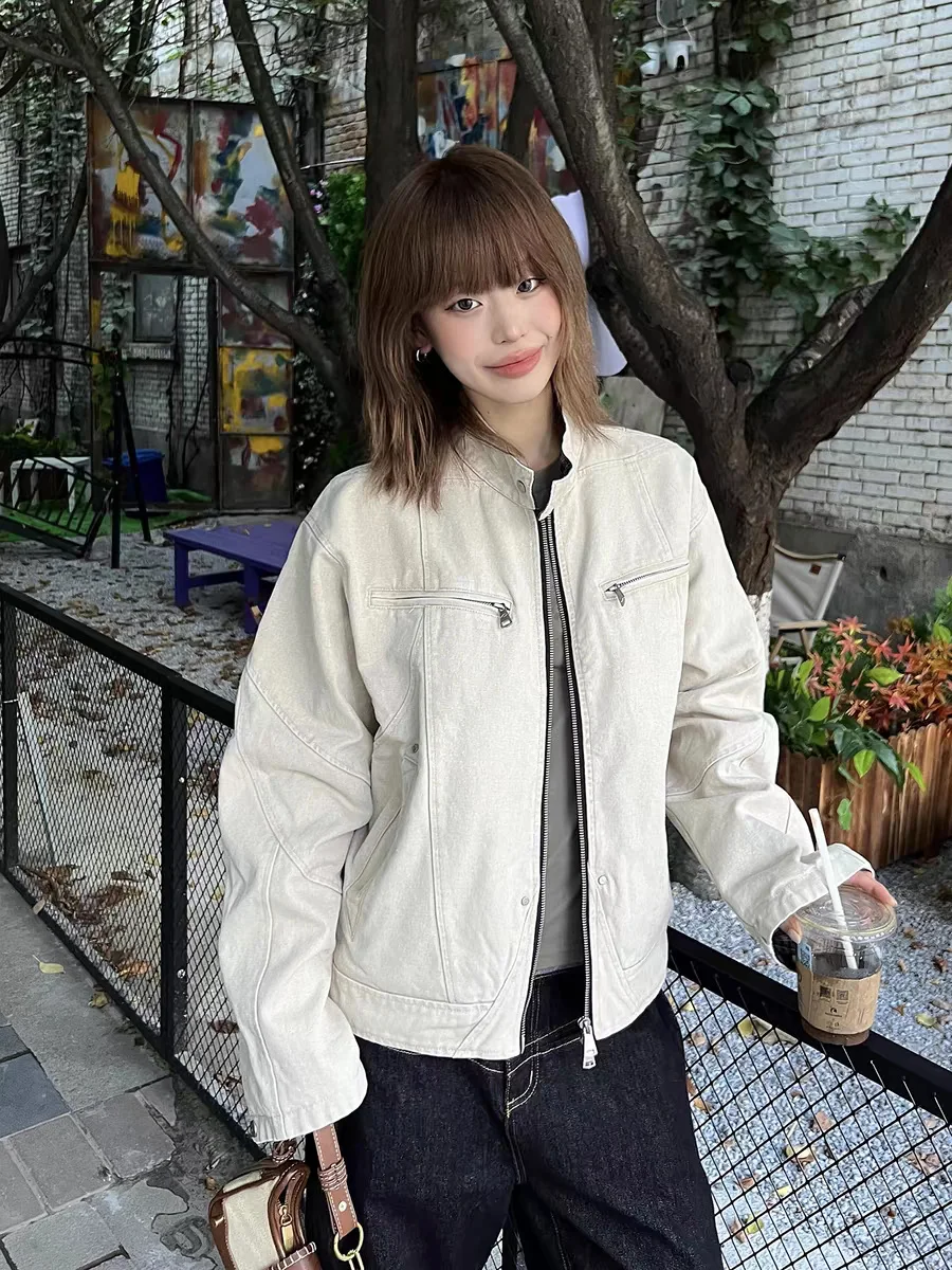 

Куртки-бомберы, женская куртка высокого качества, осенняя полиуретановая красочная сращенная художественная панель, минималистичная модная уникальная BF