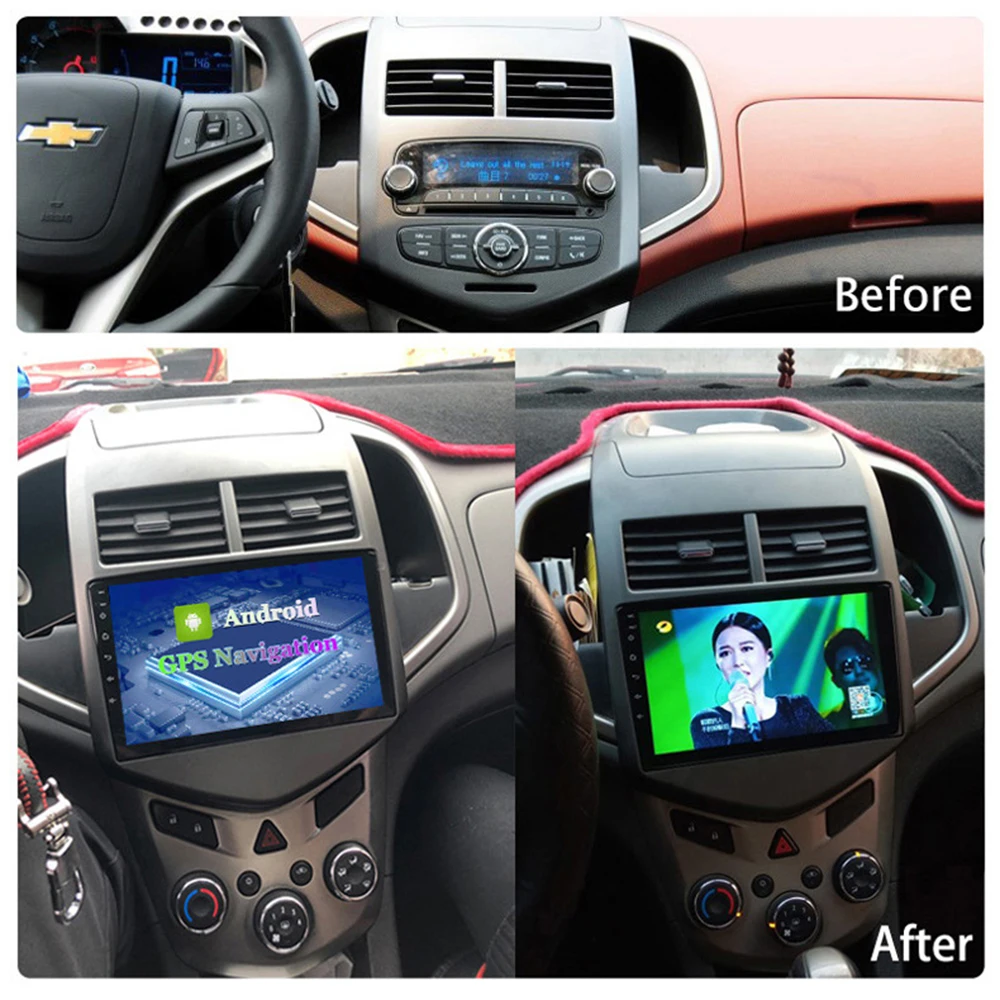 カーgpsマルチメディアラジオ,プレーヤー付きラジオ,4 gb 64 gb,2 din,android,carplay,chevrolet aveo 2,sonic t300,2011-2015