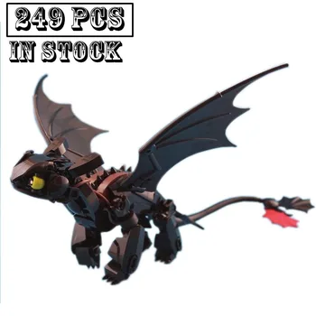 New 249pcs Toothless Night Furied Dragon building block MOC-148887 customized train your dragon bricks birthday children&#x27;s toys gifts