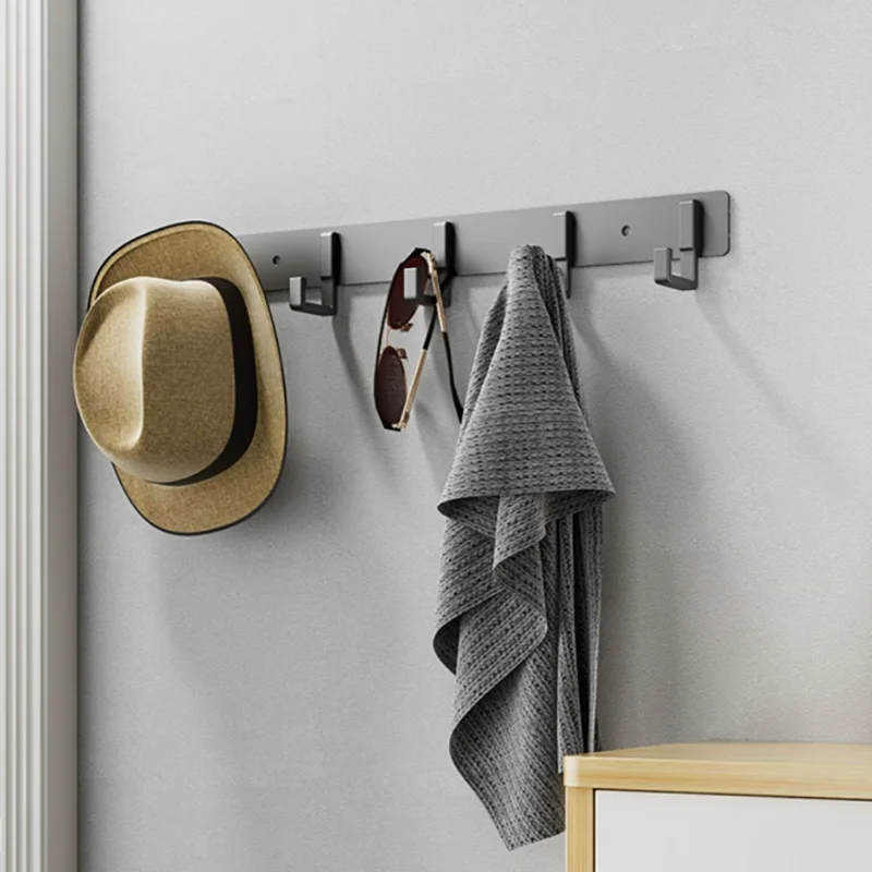 Bohrfreier Aluminium-Wandhaken, Starker Klebehaken für Alltagskleidung, Handtücher, Bademäntel, Bad, Küche, Eingangsbereich, Wandorganizer – Detail 4