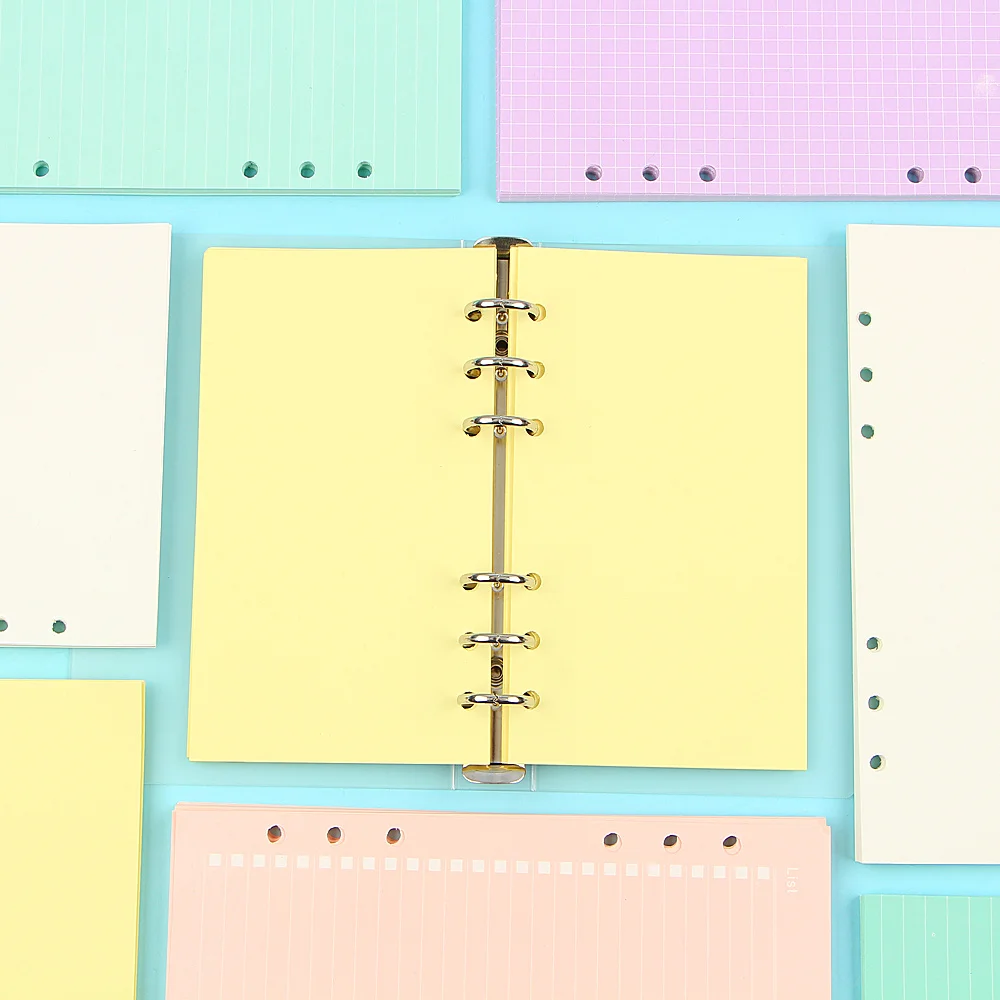 Daily Memos A5a6 Colorful Notebook Accessories Solid Color Planner Inners Filler Papers 40 Sheet/ Set Inside