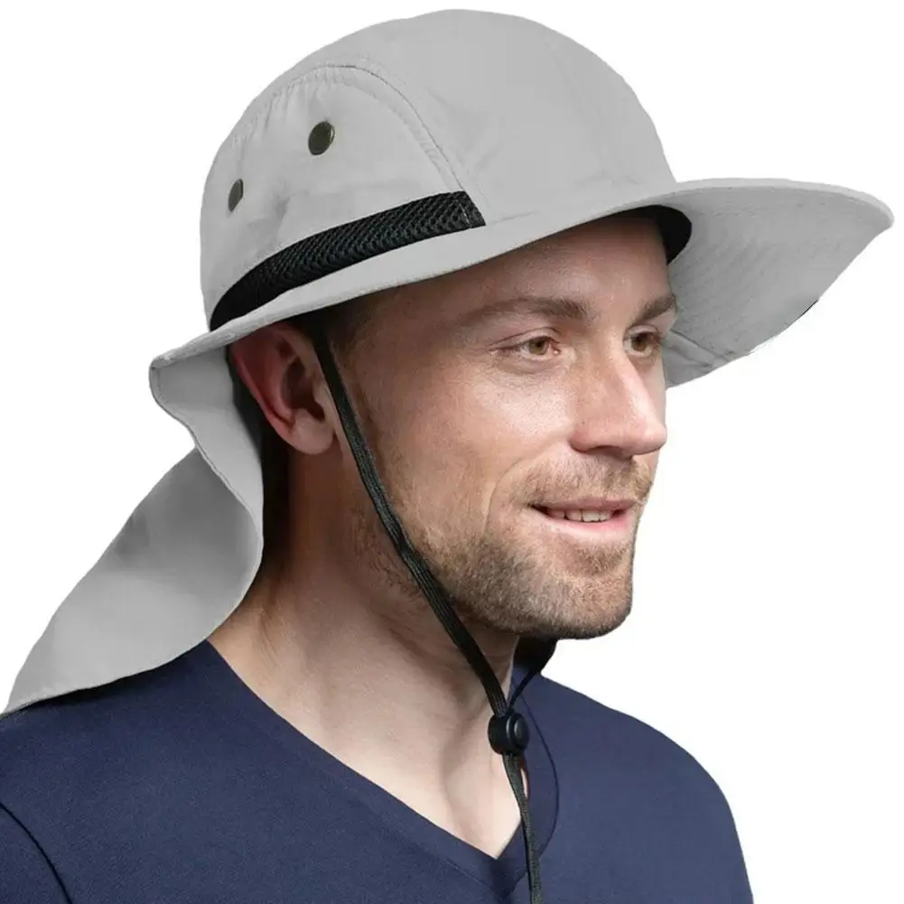 Cooling Cap Elastic Sun Shade Hat Neck Wide Brim Hard Hat UV Protection Neck Protector To Cover Neck For Fishing Riding