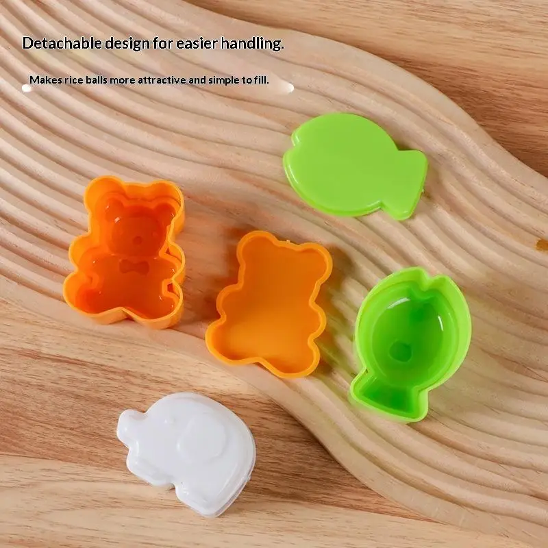 3 PCS Sandwich Crust Cutter Cookie Bread Mold Bento Maker Rabbit Panda Flower