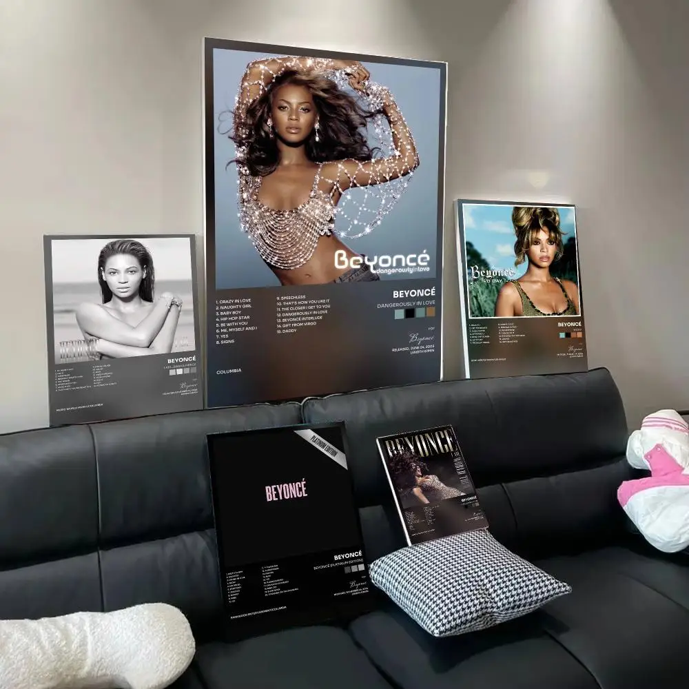 Singer B-Beyonce Poster Home Wall Decor Artwork Prints for Living Room Bedroom Apartment Decoration