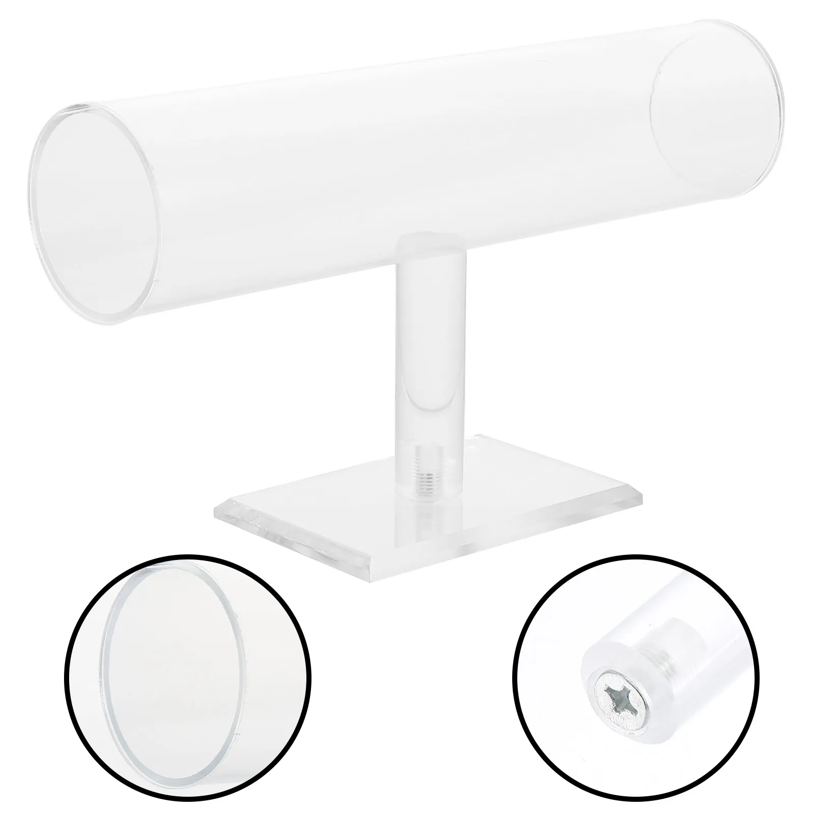 

1Pcs Acrylic Jewelry Display Rack Simple Generous Design Creative T Shaped Watches Holder Necklace Stand Bracelet Organizer Gift