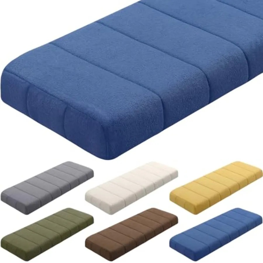 Bench Cushion for Indoor Outdoor Furniture Tufted Thicken Bay Window Seat Cushion Non Slip Waterproof Dining Piano Bench Pad Pi