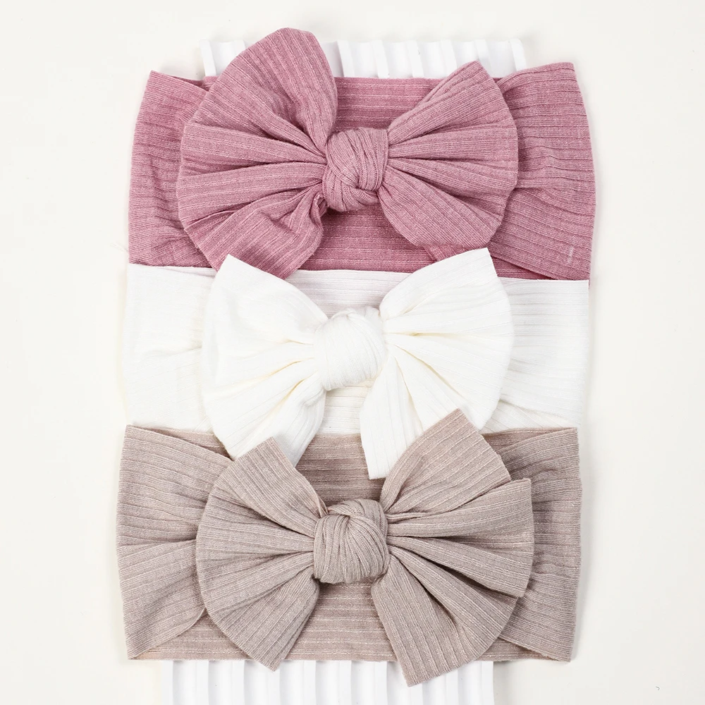 3 قطعة/الوحدة متماسكة الطفل عقال القوس الوليد مطاطا لينة النايلون Headbands ل طفلة عمامة الرضع إكسسوارات الشعر الاطفال أغطية الرأس #4