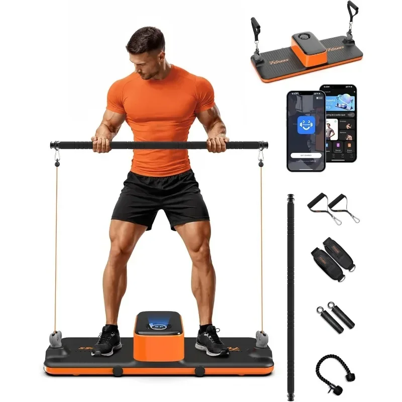 Smart Portable Home Gym Strength Training Workout Cable Machine, All in one Gym,Functional Full Body Fitness Equipment