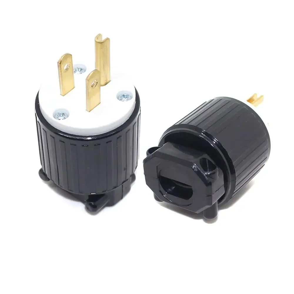 NEMA 5-15P US American UL Approved Power Plug Adapter Industrial Wiring Electric Male Plug Extension Cord Adaptor