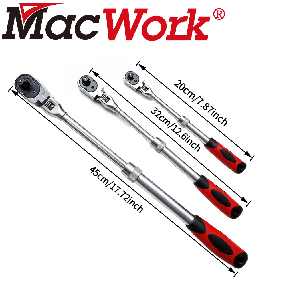 1/4 1/2 3/8 72-Tooth No shaking Head Retractable Ratchet Wrench Automatic Quick Release Spanner Multifunctional Hand Tool