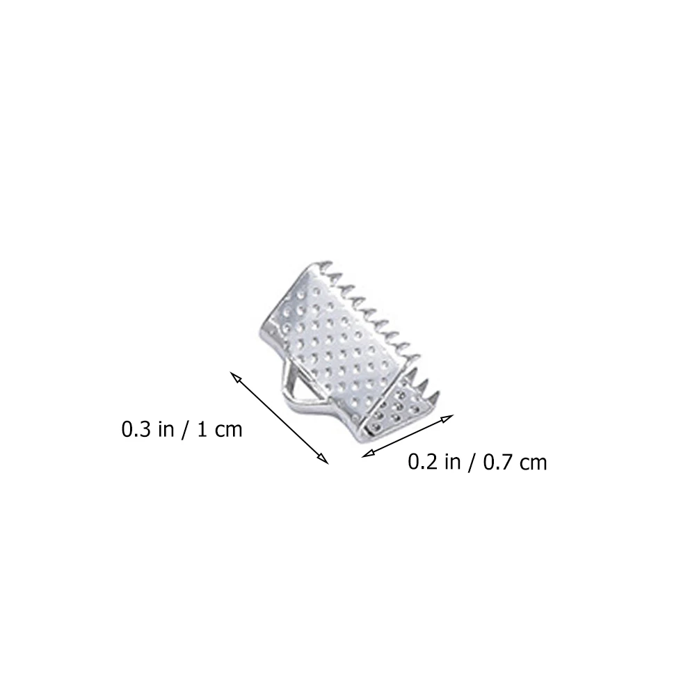

100 Pcs Iron Cord Clasp Clip End Jewelry Connector Pinch Crimp Clamp Ends Ribbon Ending Clasps Durable Storage