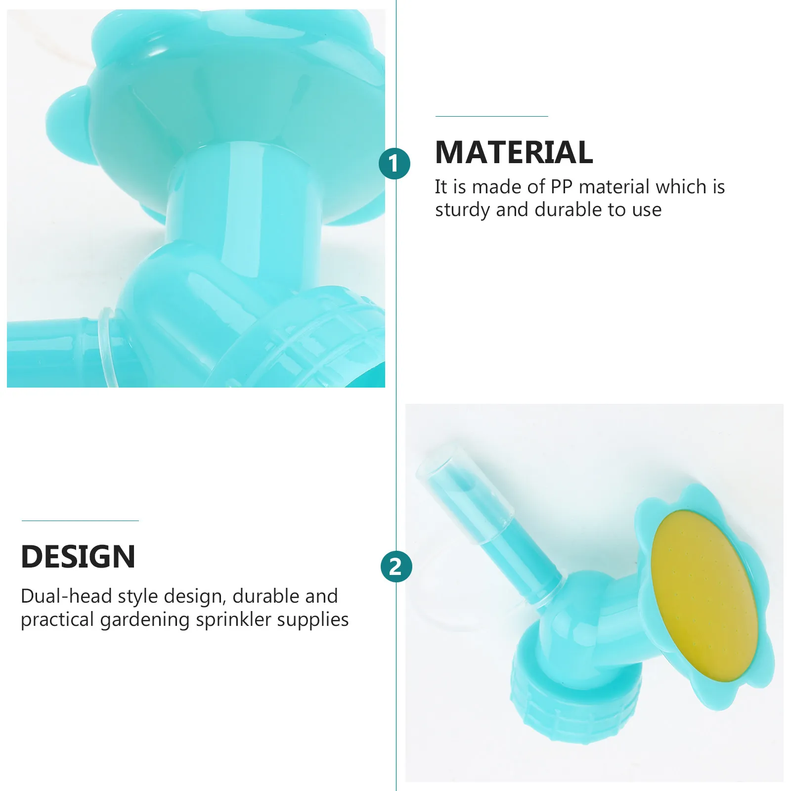8Pcs Gardening Sprinkler Nozzle Dual-Head Design for DIY Bottle Watering Can Sturdy PP Material Even Gentle Spray Replacement