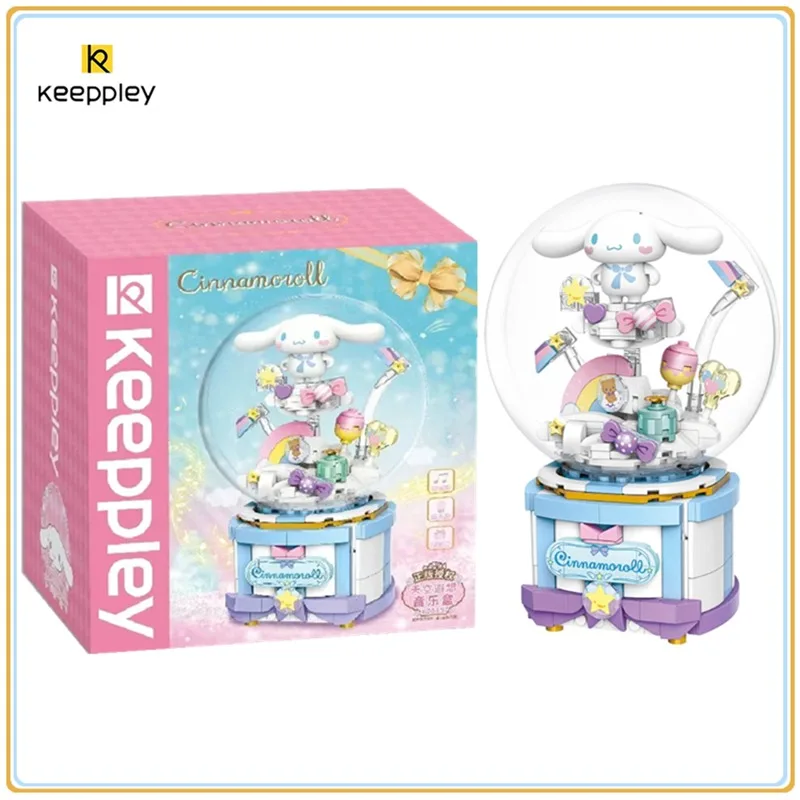 

Keeppley Sanrio Series Wishing Christmas Music Box Building Blocks Cinnamoroll Model Crystal Ball Splicing Toy Christmas Gift