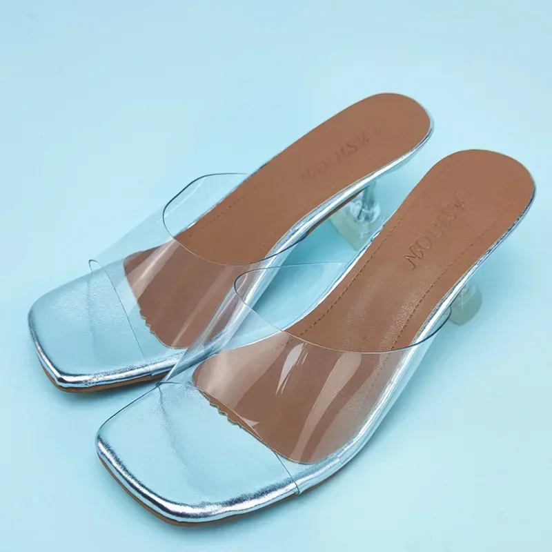 Luxury Women High Heels PVC Crystal Heel Transparent Women Sexy Clear High Heels Sandals Plus Size Zapatos De Mujer 2024
