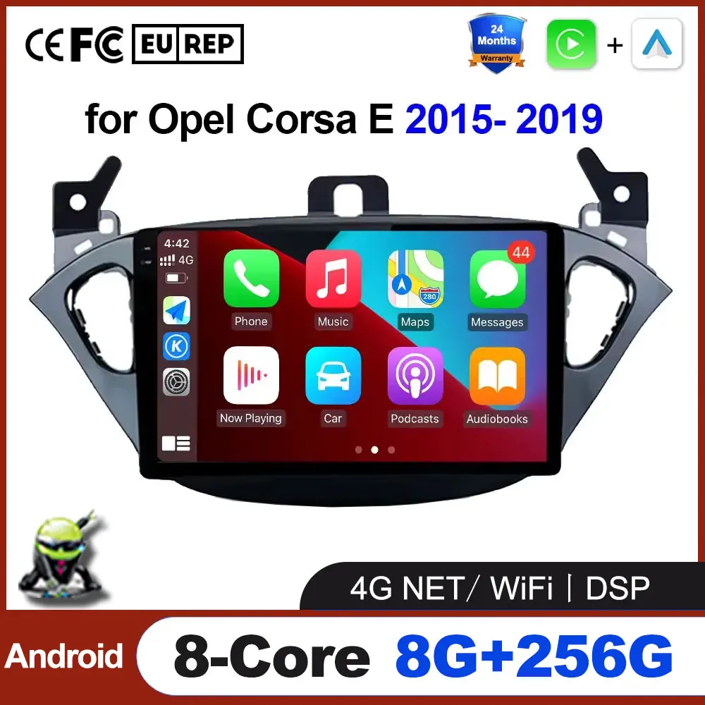 For Opel Corsa E 2015 - 2019 Android Auto Car Video Player Wireless Carplay GPS Navigation Multimedia touch Screen Radio Tools