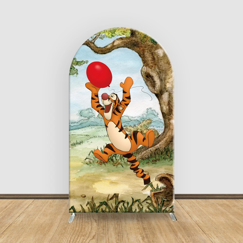 Winnie The Pooh Arch Backdrop Cover for Child's Birthday Party BabyShower Disney Cartoon Photography Background Party Decoration