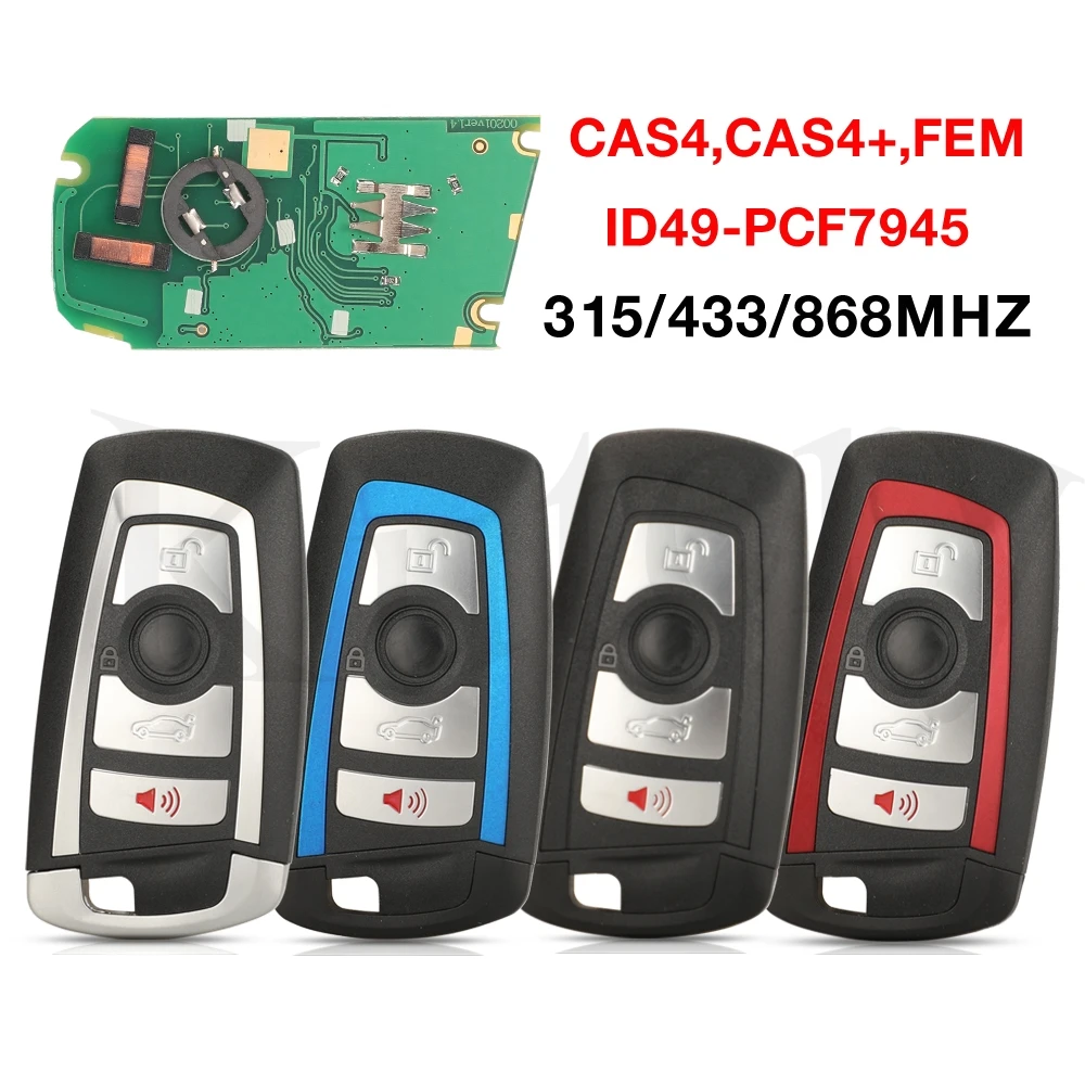 

jingyuqin Keyless go 315/433/868MHZ ID49 PCF7945 Chip Remote Car Key For BMW F 3 5 7 Series X5 X6 F20 F22 F30 CAS4 CAS4+ FEM