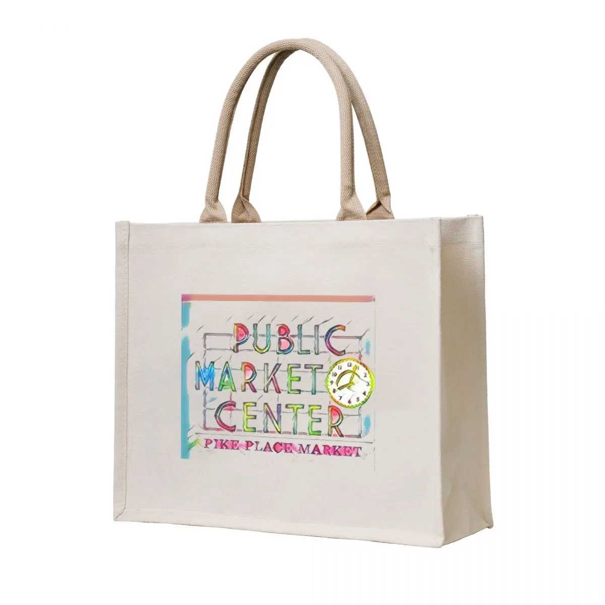 

Public Market Pikes Place art Tote Bag shopper bag women canvas canvas shopping bag reusable shopping