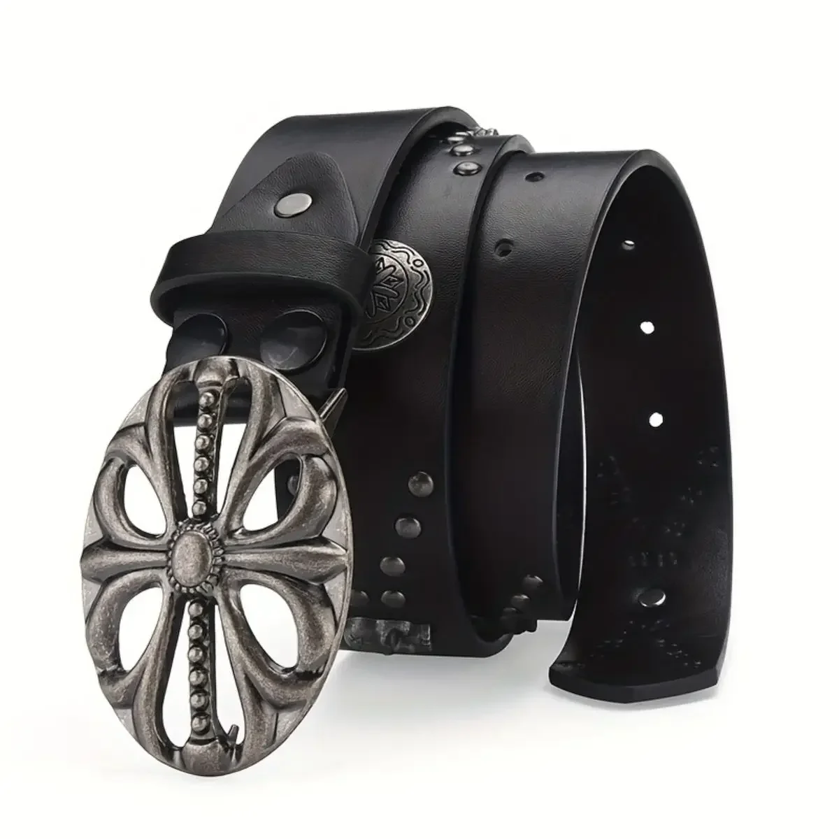 38mm 3D Skull Metal Belt Buckle – Automatic Autogrip For Men – Silver
