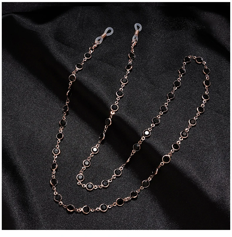 Sonnenbrille Sonnenschutzkette Mode Metall Maskenkette Einfache Perle Edelstein Brillenkette Charm Metall Lanyard Brillengestell Seil – Detail 14