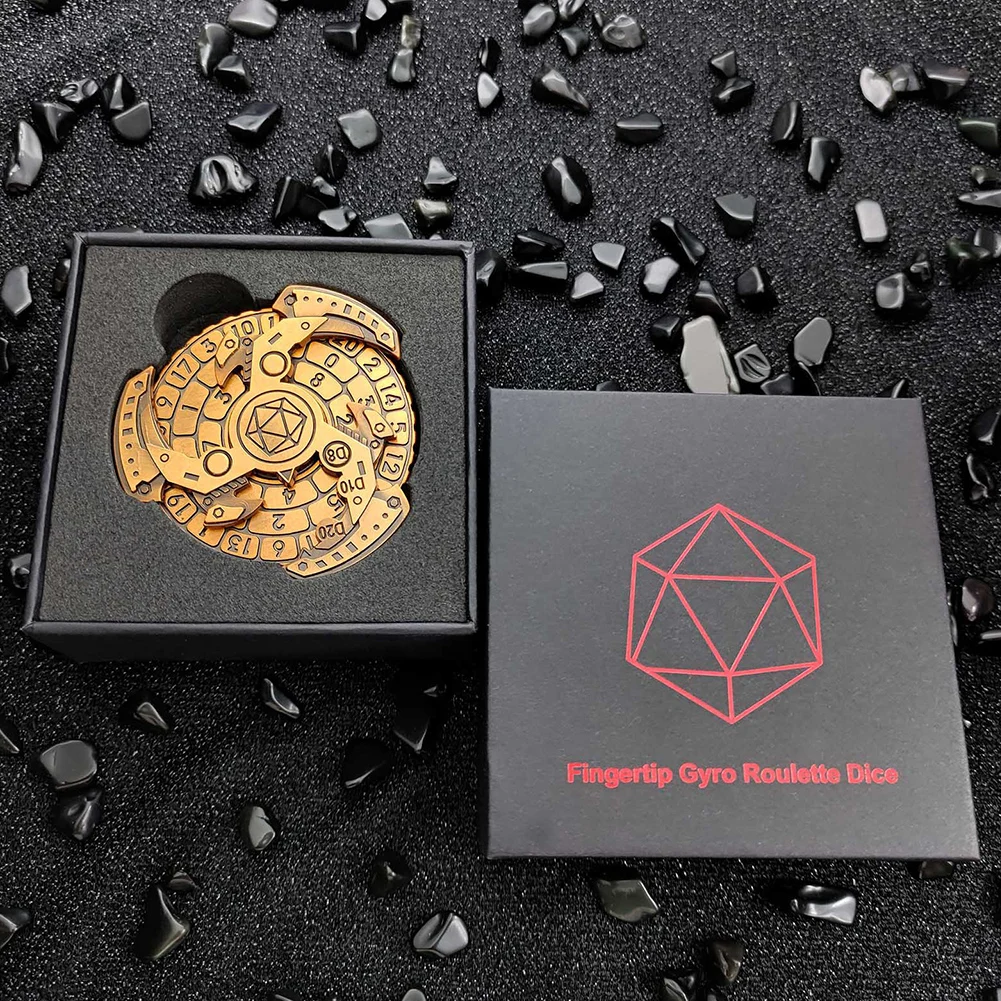 7-in-1 الإصبع الدوران نمط Dnd النرد المعدني المعدني Dnd النرد مع D & D صندوق النرد DND الروليت النرد سبينر لمشغل ألعاب لعب الأدوار