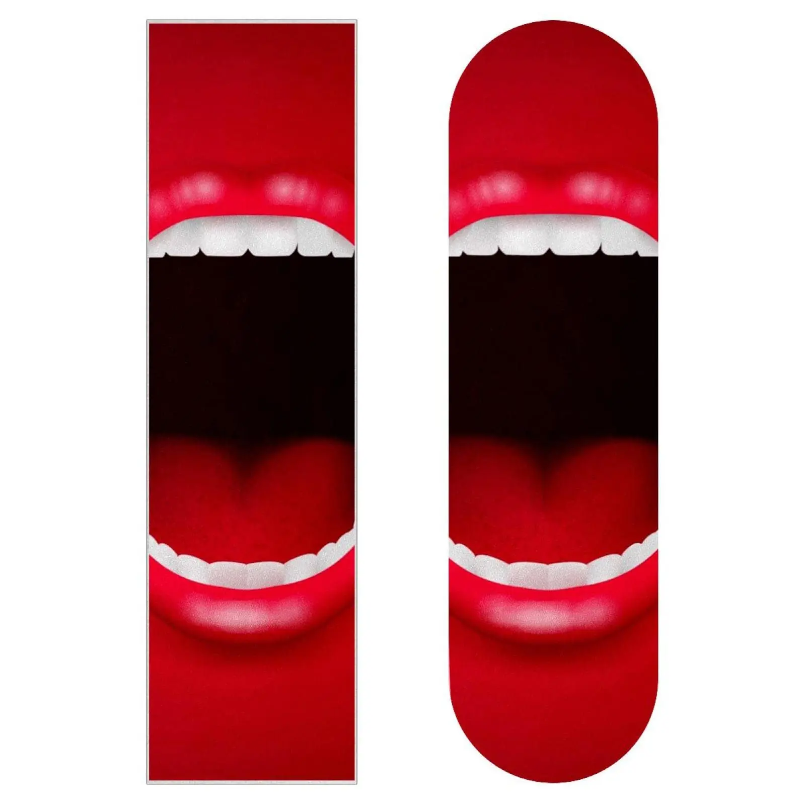 Funny Red Mouth Lip Print Skateboard Grip Tape Sheet,Longboard Griptape Sandpaper for Rollerboard,Waterproof Scooter Grip Tape