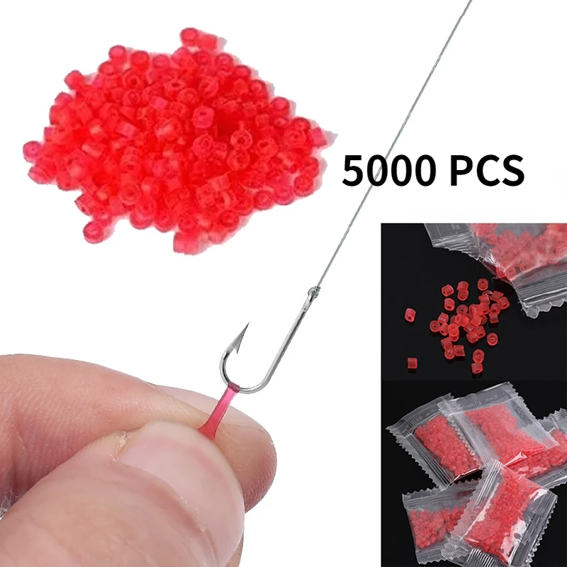 

5000 PCS Elastic Latex Raw Material Red Fish Tackle Rubber Band for Bloodworm Bait Granulator Bait Fishing Tackle Accessories