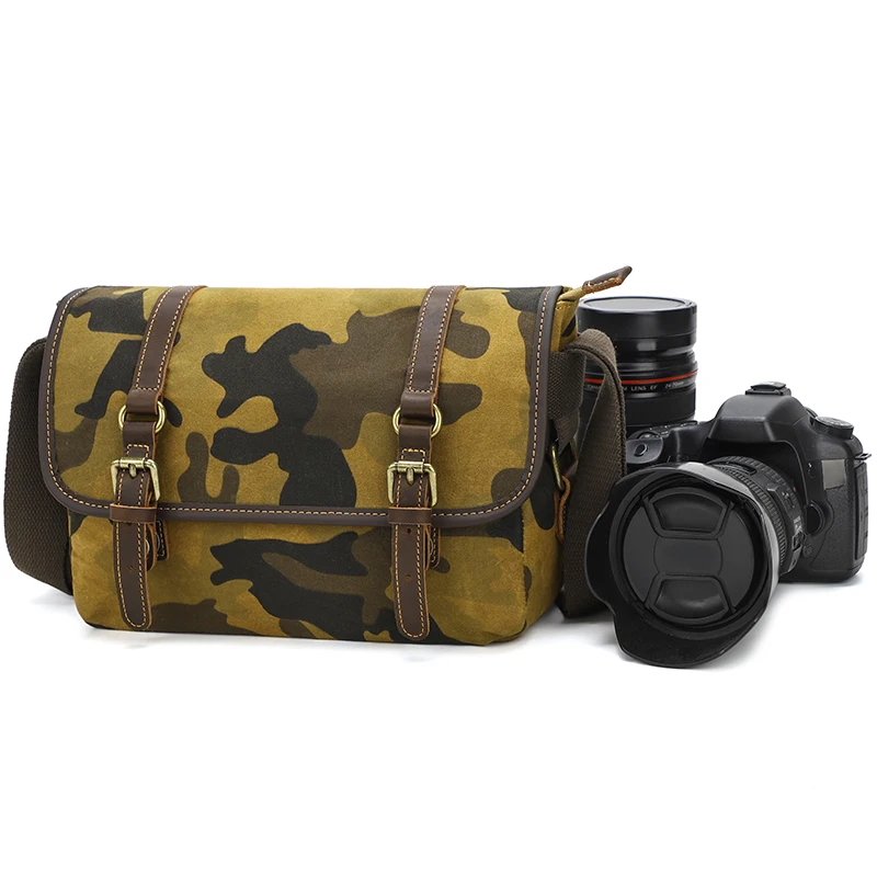 

QISEMIAN Digital SLR Shoulder Bags Waterproof Camera Bag Lens Photography Bag for Canon Nikon Sony Micro Single Camera Sleeve