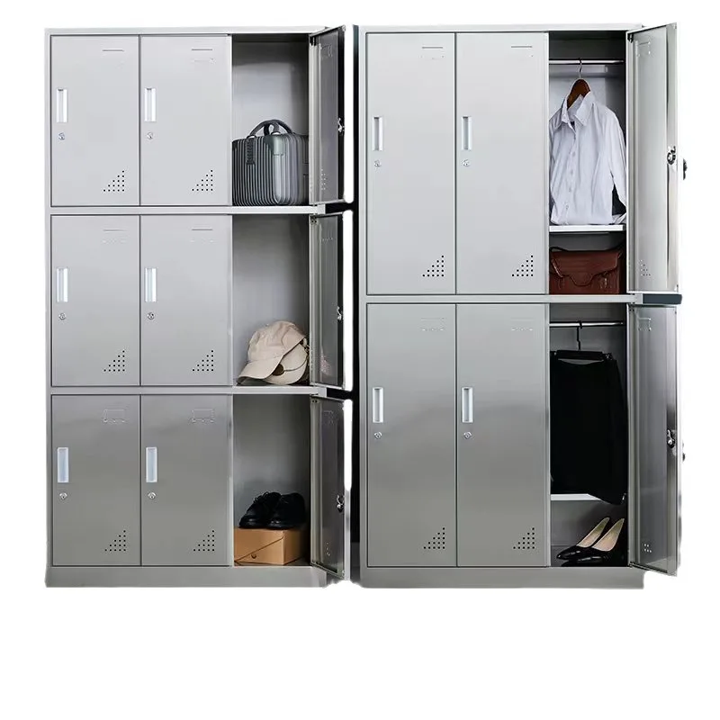 

304 stainless steel locker staff bathroom locker multi-door shoe cabinet multi-grid canteen tableware cupboard sideboard