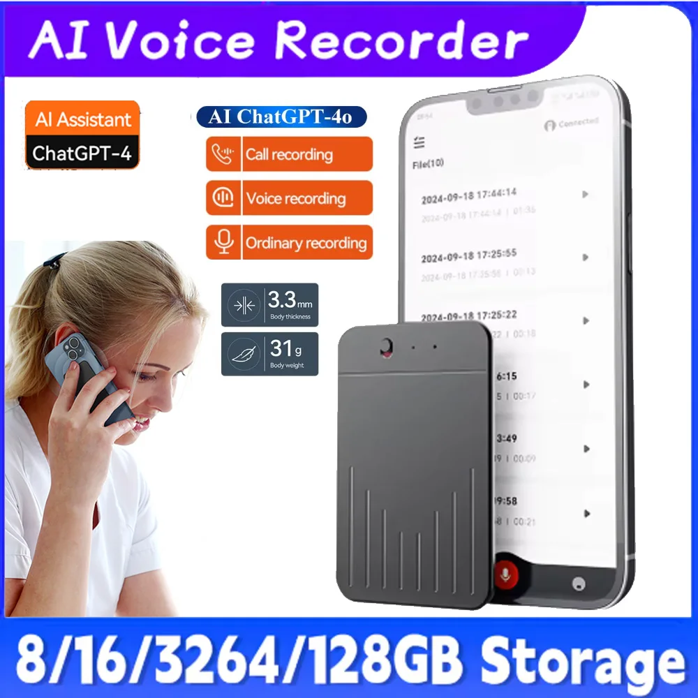 

AI-Powered Voice/Call Recorder With Speech-to-Text & Summarization Supports Multiple languages ChatGPT-4 App Phone Call Recorder