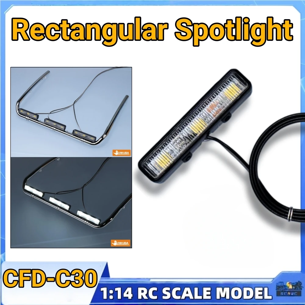Spotlight Lamp LED 3V Rectangular Roof Lights CFD-C30 for 1/14 Tamiya RC SCANIAA VOLVOO BENZZ MANN 1/10 Crawler Truck Toy Parts