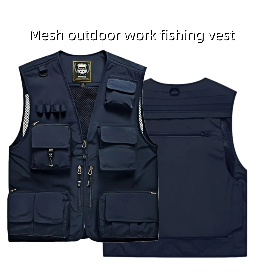 

2500, рыболовные жилеты с несколькими карманами, быстро дышащие уличные сетчатые куртки, жилет для фотосъемки и пешего туризма, спортивный мужской дышащий жилет на открытом воздухе