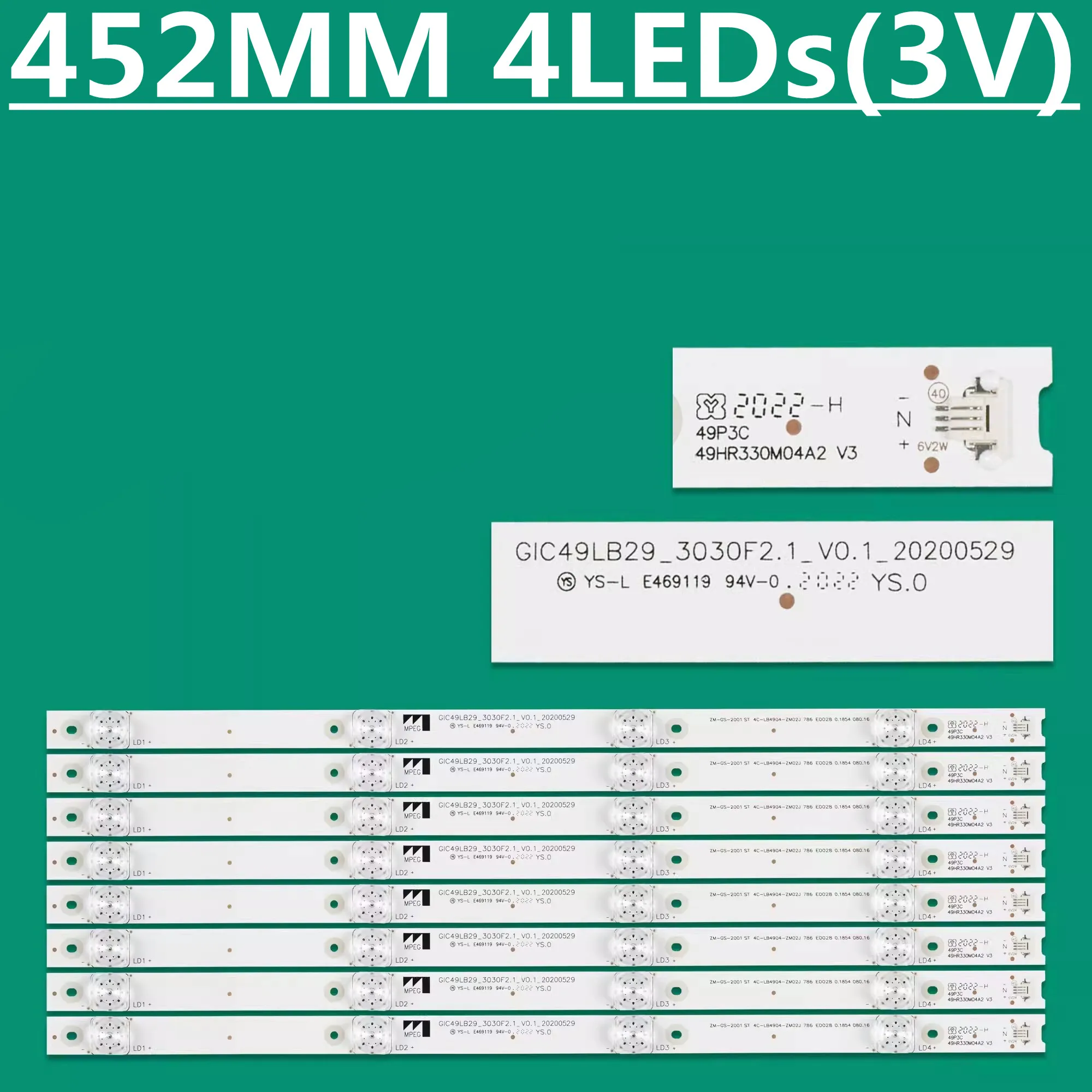 5kit LED Backlight Strip For L49P3CFS 49BC7600 D49A620U L49P1-UD L49P2-UD 49HR330M04A2 GIC49LB29-3030F2.1-V0.1 4C-LB4904-YM04J