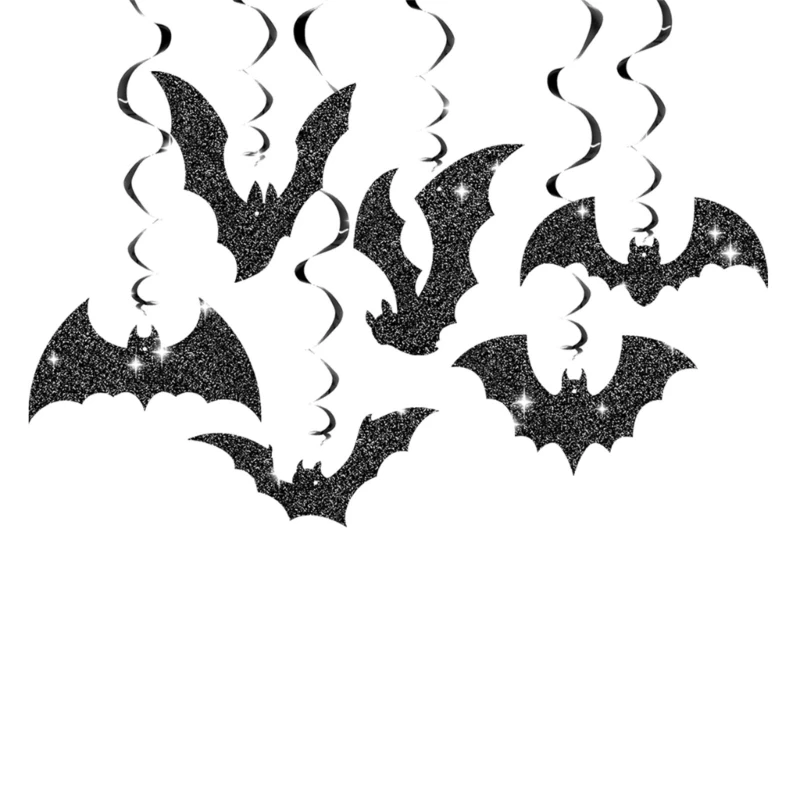 

Glittered Swirls Hanging Ornament Bats Swirls Decoration for Birthday Parties